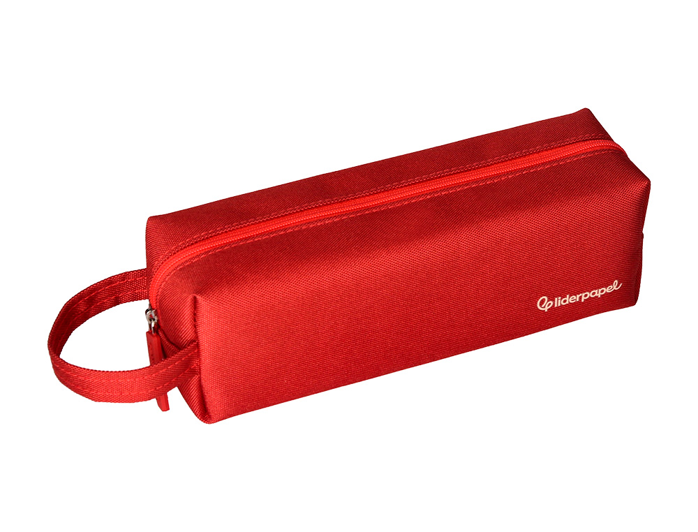 ESTUCHE PORTATODO LIDERPAPEL CLASSIC RECTANGULAR CON ASA 210X70MM ROJO