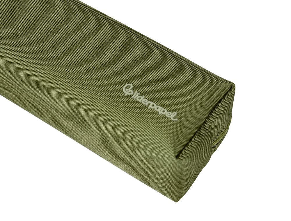 ESTUCHE PORTATODO LIDERPAPEL CLASSIC RECTANGULAR CON ASA 210X70MM VERDE MILITAR