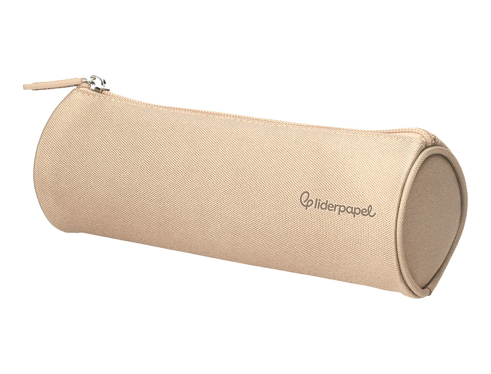 ESTUCHE PORTATODO LIDERPAPEL CLASSIC CILINDRICO ANCHO 210X70MM CREMA