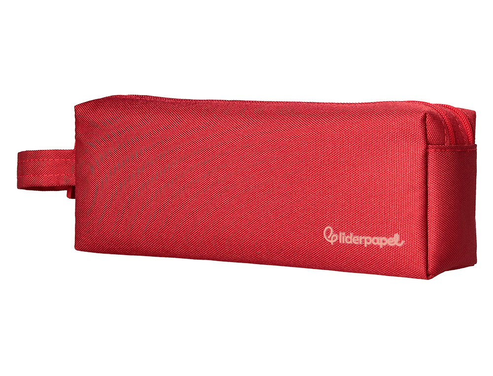 ESTUCHE PORTATODO LIDERPAPEL CLASSIC RECTANGULAR CON ASA 2 CREMALLERAS 210 X80MM ROJO