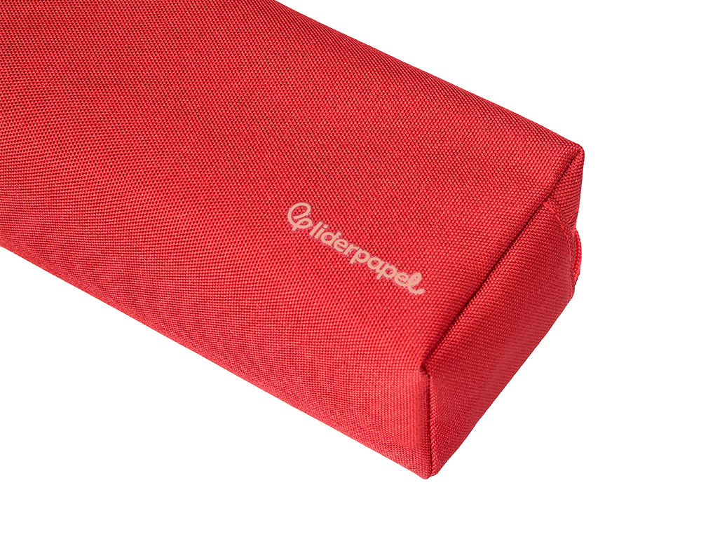 ESTUCHE PORTATODO LIDERPAPEL CLASSIC RECTANGULAR CON ASA 2 CREMALLERAS 210 X80MM ROJO