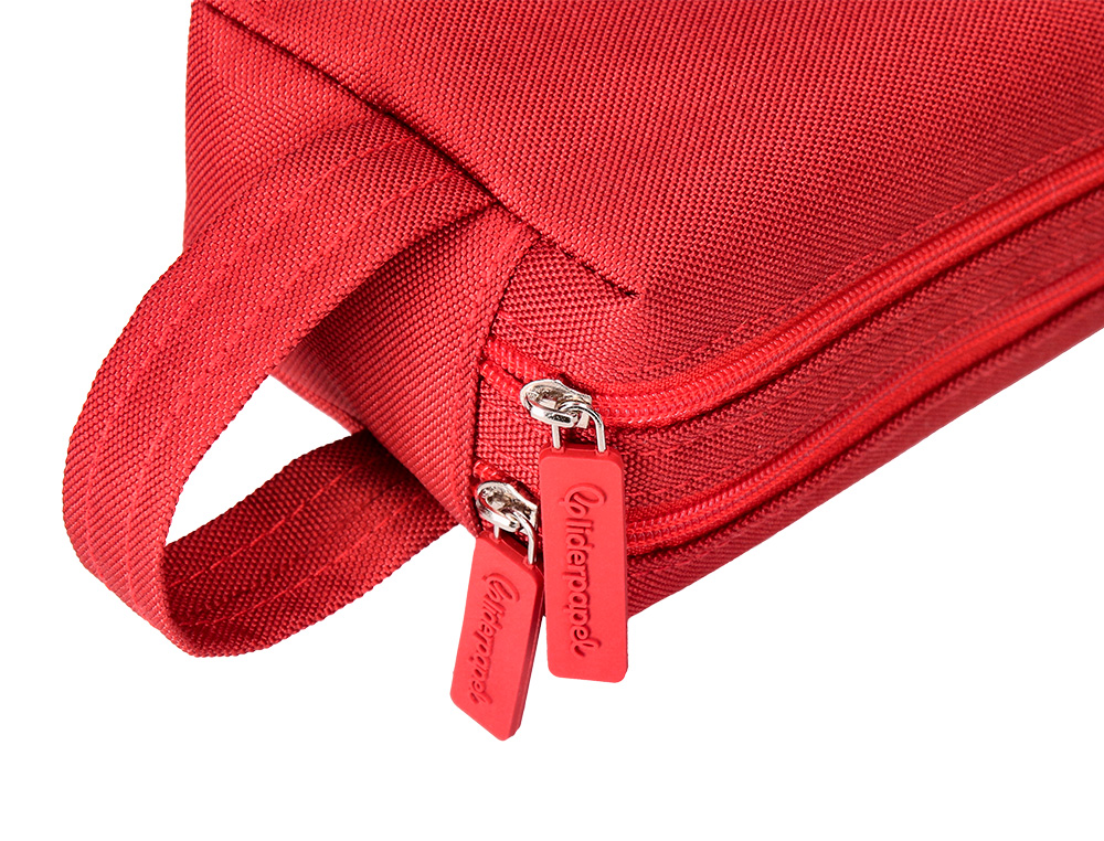 ESTUCHE PORTATODO LIDERPAPEL CLASSIC RECTANGULAR CON ASA 2 CREMALLERAS 210 X80MM ROJO