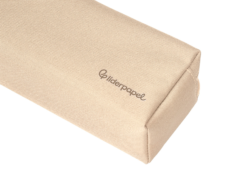 ESTUCHE PORTATODO LIDERPAPEL CLASSIC RECTANGULAR CON ASA 2 CREMALLERAS 210 X80MM CREMA