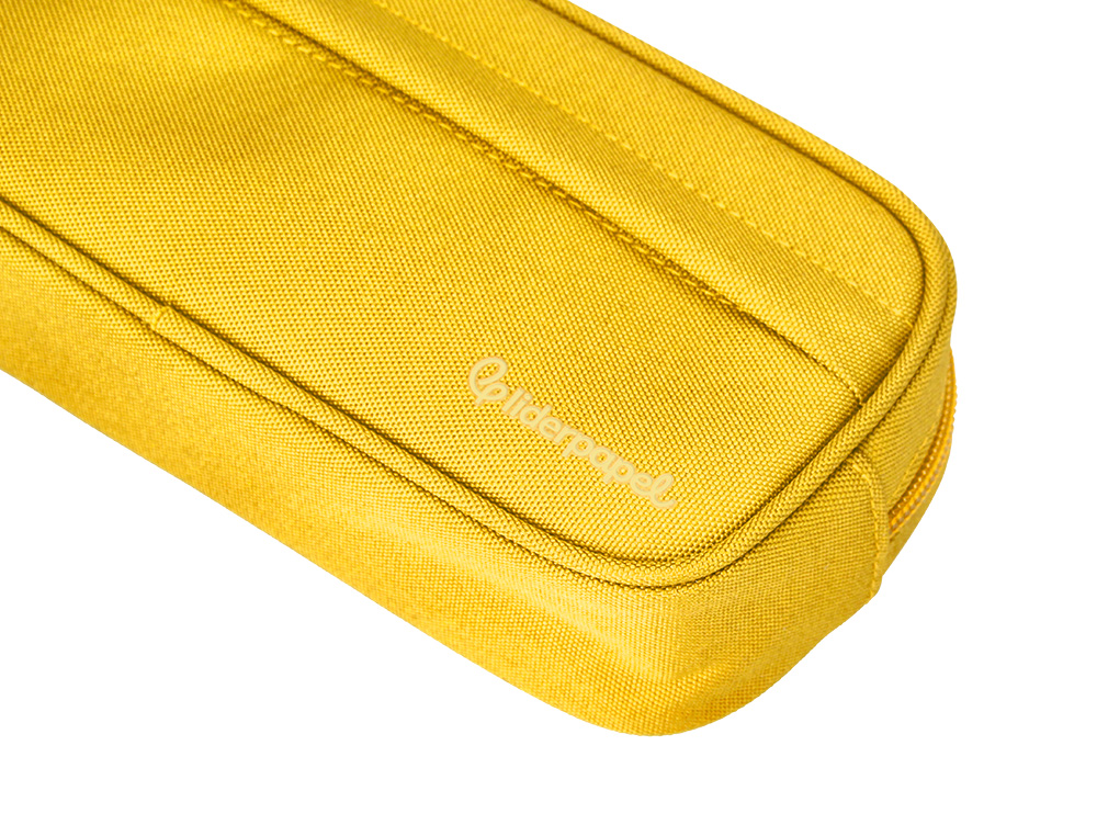 ESTUCHE PORTATODO LIDERPAPEL CLASSIC OVALADO 2 CREMALLERAS CON BOLSILLO DELANTERO 210X90MM AMARILLO