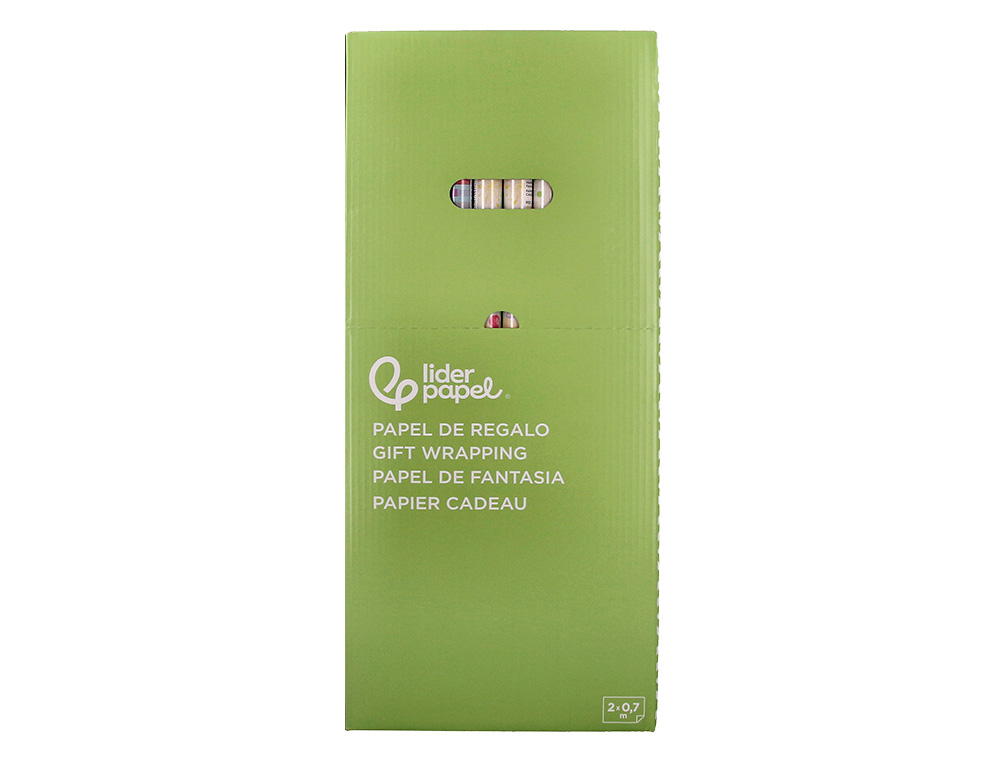 PAPEL DE REGALO LIDERPAPEL TODO AO ROLLO ANCHO 70 CM LONGITUD 2 MT GRAMAJE 60 GR DISEOS SURTIDOS C-2024