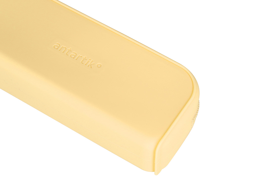 ESTUCHE PORTATODO ANTARTIK PRISMA SILICONA SOFT RECTANGULAR 185X50X75 MM COLOR AMARILLO