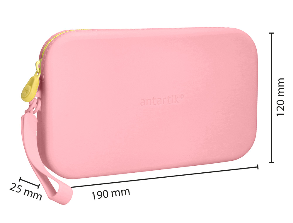 ESTUCHE PORTATODO ANTARTIK TROPICAL DIVE SILICONA SOFT RECTANGULAR 190X120X25 MM ROSA CHICLE