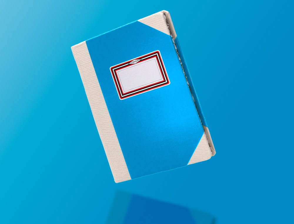 LIBRO CARTONE COSIDO FERNANDES FLECHA DIN A4+ RAYADO HORIZONTAL 50 HOJAS 100 GR AZUL