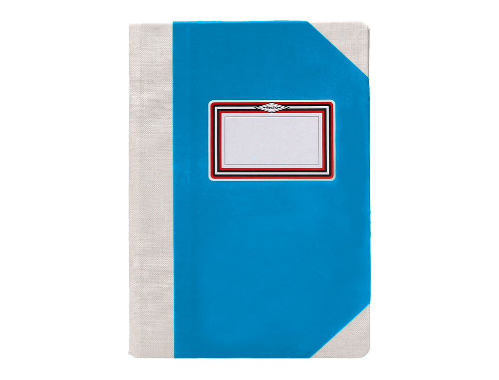 LIBRO CARTONE COSIDO FERNANDES FLECHA DIN A4+ RAYADO HORIZONTAL 50 HOJAS 100 GR AZUL