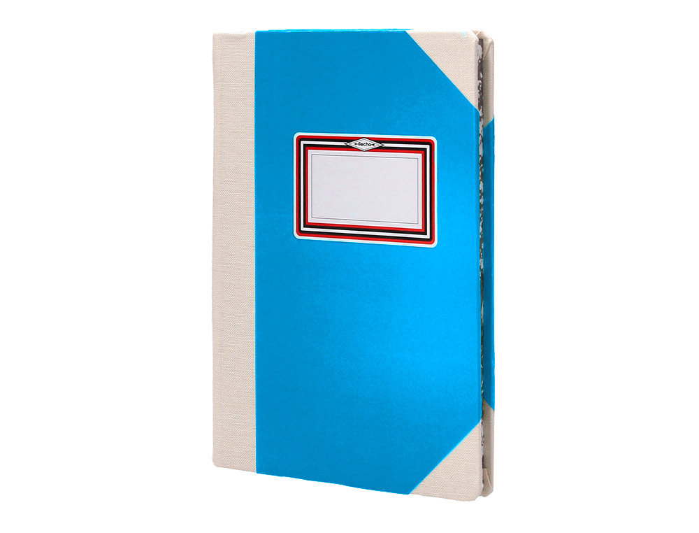 LIBRO CARTONE COSIDO FERNANDES FLECHA DIN A4+ RAYADO HORIZONTAL 50 HOJAS 100 GR AZUL