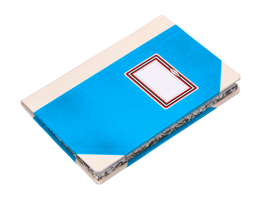 LIBRO CARTONE COSIDO FERNANDES FLECHA DIN A4+ RAYADO HORIZONTAL 50 HOJAS 100 GR AZUL