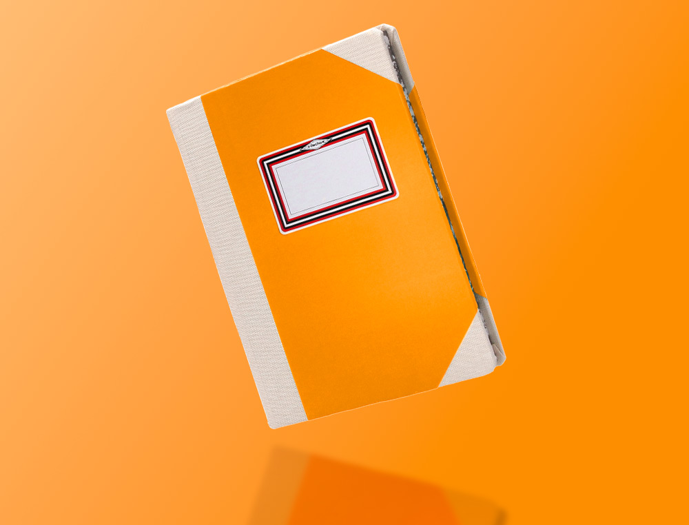 LIBRO CARTONE COSIDO FERNANDES FLECHA DIN A5+ LISO 50 HOJAS 100 GR NARANJA