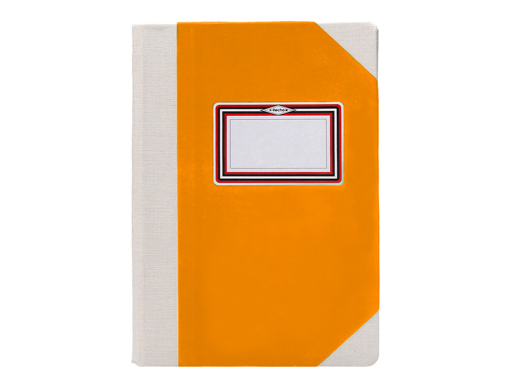 LIBRO CARTONE COSIDO FERNANDES FLECHA DIN A5+ LISO 50 HOJAS 100 GR NARANJA