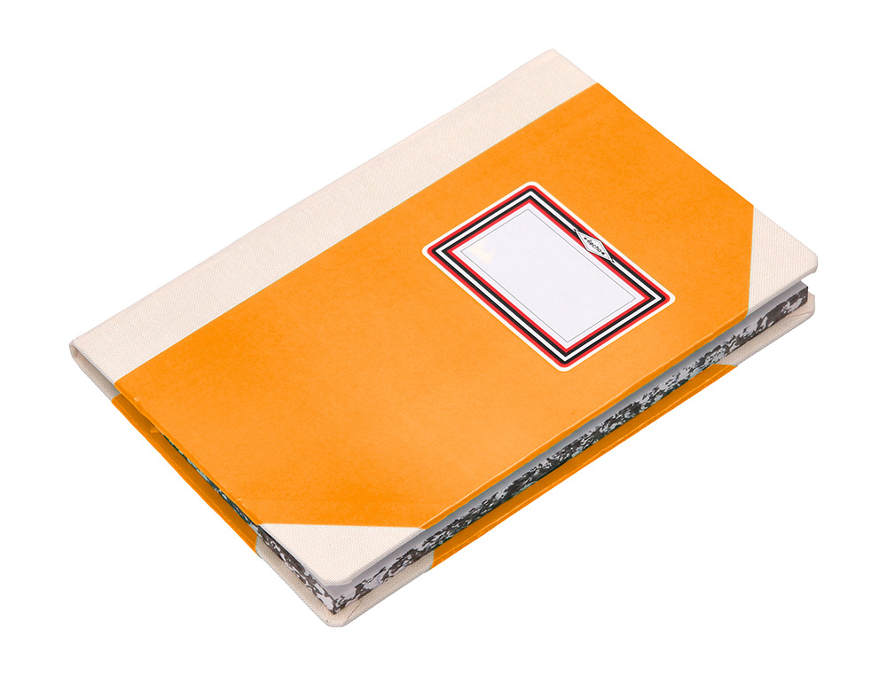 LIBRO CARTONE COSIDO FERNANDES FLECHA DIN A5+ LISO 50 HOJAS 100 GR NARANJA