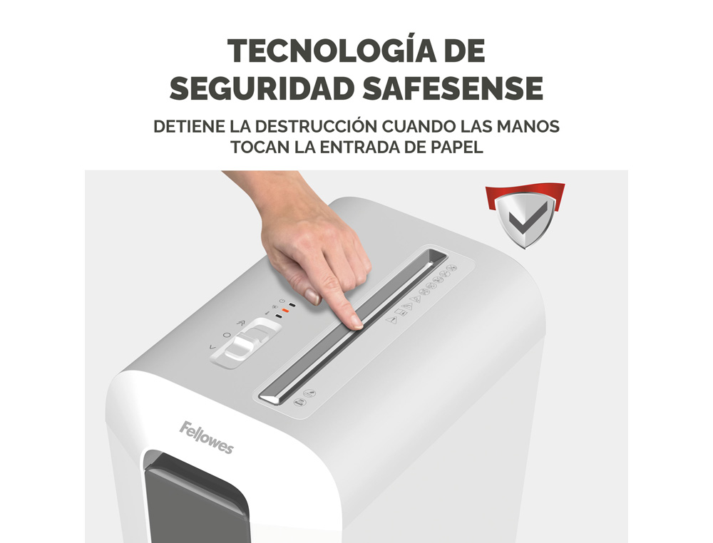 DESTRUCTORA DE DOCUMENTOS FELLOWES LX65 CAPACIDAD 10H SEGURIDAD P4 DESTRUYE GRAPAS CLIPS Y TARJETAS