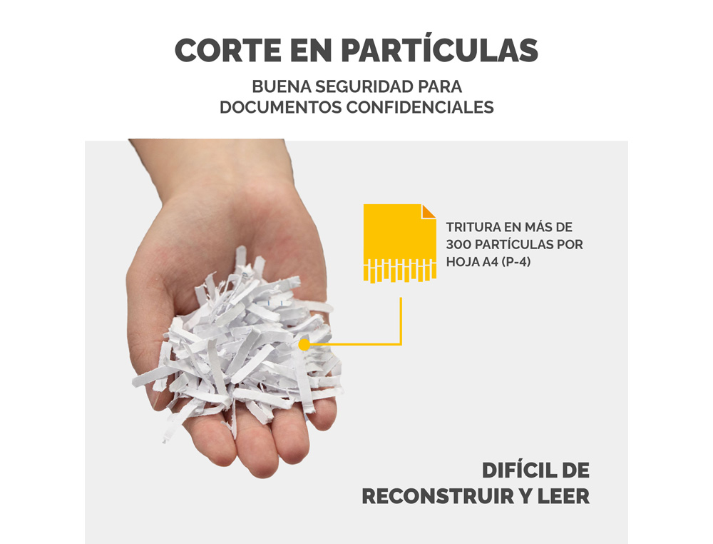 DESTRUCTORA DE DOCUMENTOS FELLOWES LX65 CAPACIDAD 10H SEGURIDAD P4 DESTRUYE GRAPAS CLIPS Y TARJETAS