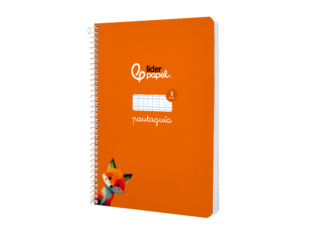 CUADERNO ESPIRAL LIDERPAPEL A5 PAUTAGUIA TAPA BLANDA 40H 75 GR CUADRO PAUTADO 3MM COLOR NARANJA