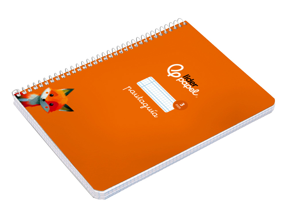 CUADERNO ESPIRAL LIDERPAPEL A5 PAUTAGUIA TAPA BLANDA 40H 75 GR CUADRO PAUTADO 3MM COLOR NARANJA