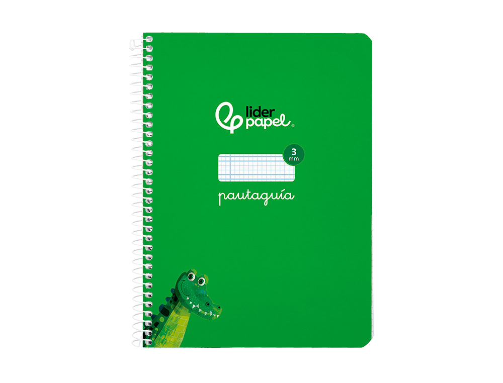 CUADERNO ESPIRAL LIDERPAPEL A5 PAUTAGUIA TAPA BLANDA 40H 75GR CUADRO PAUTADO 3MM COLOR VERDE