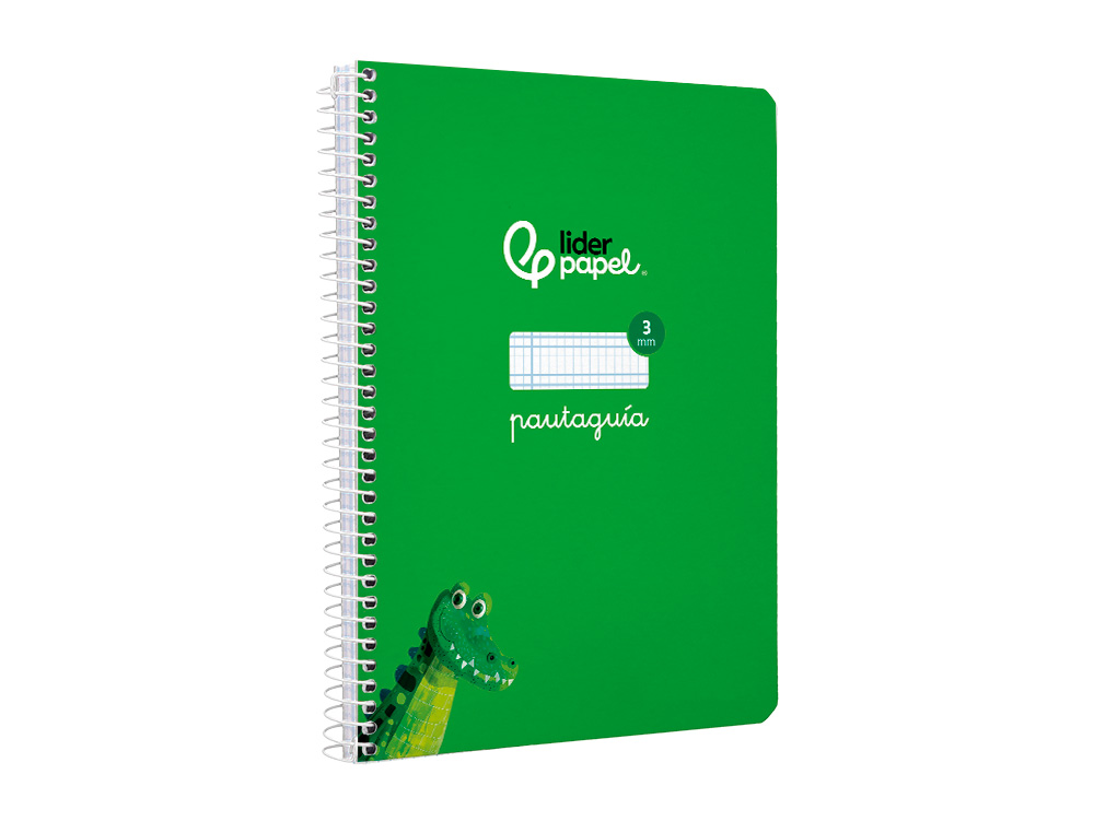 CUADERNO ESPIRAL LIDERPAPEL A5 PAUTAGUIA TAPA BLANDA 40H 75GR CUADRO PAUTADO 3MM COLOR VERDE