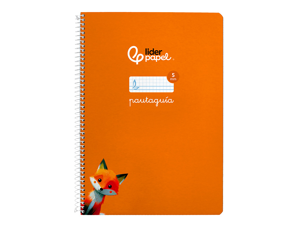 CUADERNO ESPIRAL LIDERPAPEL DIN A4 PAUTAGUIA TAPA DURA 80H 90 GR CUADRO PAUTADO 5MM COLOR NARANJA