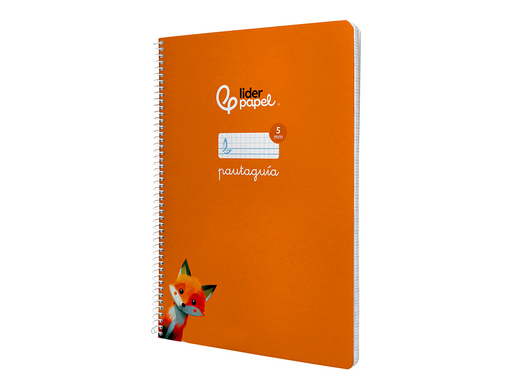CUADERNO ESPIRAL LIDERPAPEL DIN A4 PAUTAGUIA TAPA DURA 80H 90 GR CUADRO PAUTADO 5MM COLOR NARANJA