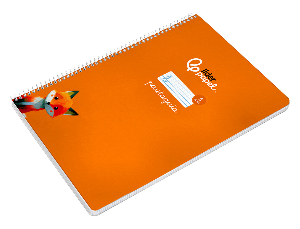 CUADERNO ESPIRAL LIDERPAPEL DIN A4 PAUTAGUIA TAPA DURA 80H 90 GR CUADRO PAUTADO 5MM COLOR NARANJA