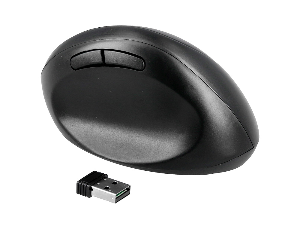 RATON Q-CONNECT OPTICO INALAMBRICO ERGONOMICO VERTICAL DPI 800/1200/1600 PILA AA NEGRO