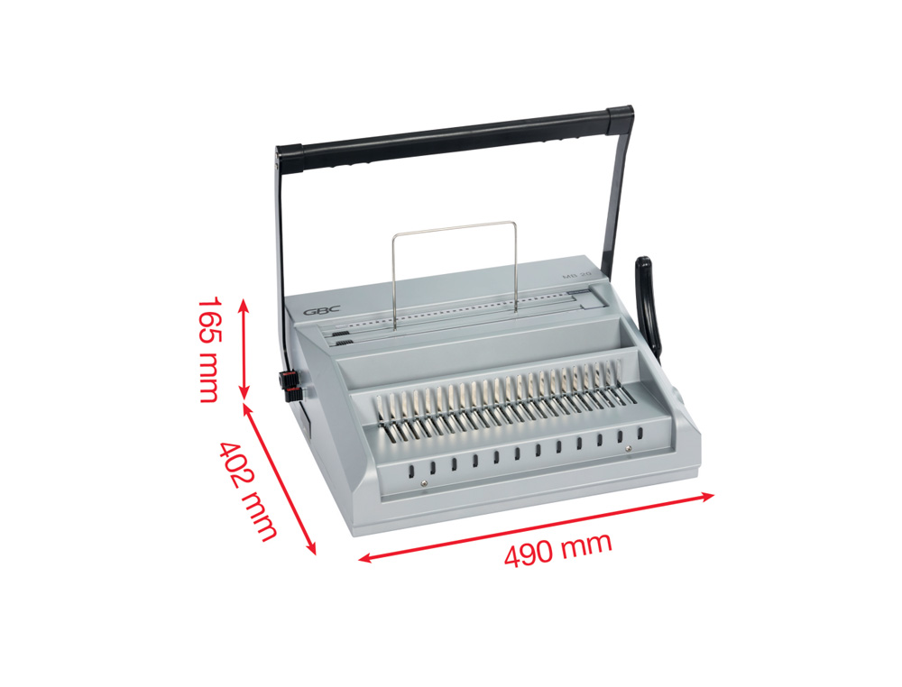 ENCUADERNADORA PARA ESPIRAL GBC MULTIBIND MB20 PERFORA 20 HOJAS TAMAÑO A4 ENCUADERNA 500 HOJAS