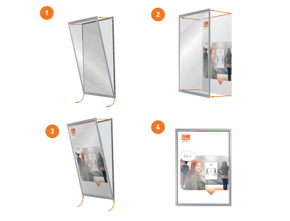 MARCO PORTA ANUNCIOS NOBO IMPRESSION PRO DIN A3 MARCO DE CLIP ALUMINIO 320X17X445 MM