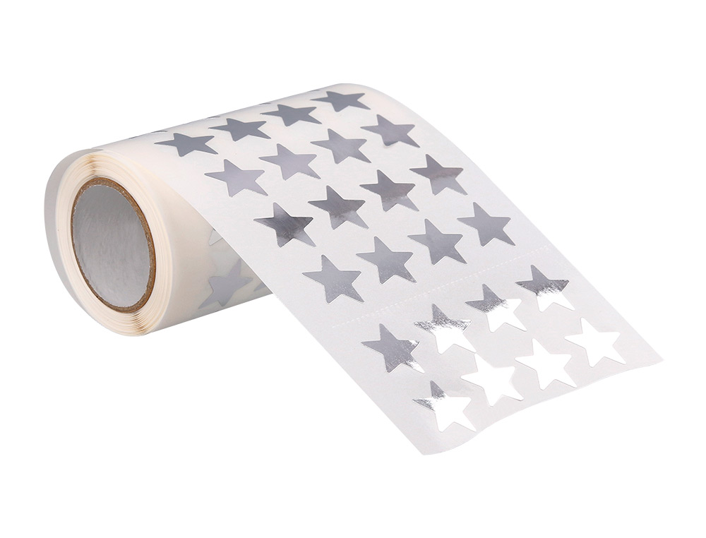 GOMETS LIDERPAPEL AUTOADHESIVO ESTRELLAS PLATEADAS 20 MM 1500 UNIDADES EN CAJA DE CARTON