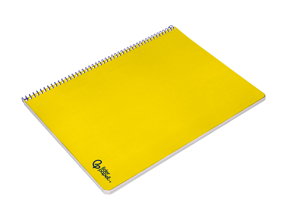 CUADERNO ESPIRAL LIDERPAPEL A4 SMART TAPA BLANDA 80H 75GR PAUTA 3,5MM CON MARGEN COLOR AMARILLO