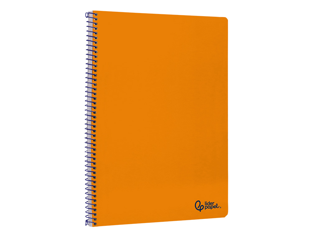 CUADERNO ESPIRAL LIDERPAPEL A4 SMART TAPA BLANDA 80H 75GR PAUTA 3,5MM CON MARGEN COLOR NARANJA