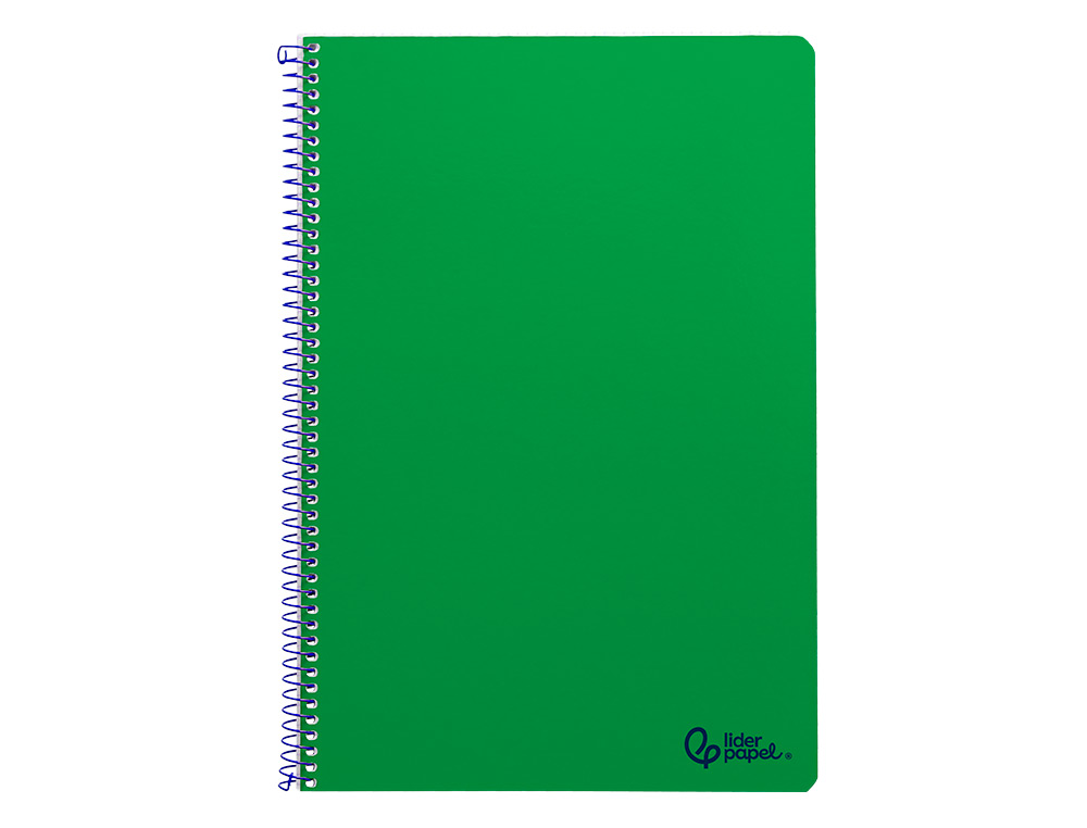 CUADERNO ESPIRAL LIDERPAPEL A4 SMART TAPA BLANDA 80H 75GR PAUTA 3,5MM CON MARGEN COLOR VERDE