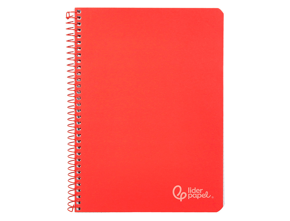 CUADERNO ESPIRAL LIDERPAPEL A4 WITTY TAPA DURA 80H 90GR PAUTA 3,5MM CON MARGEN COLOR ROJO