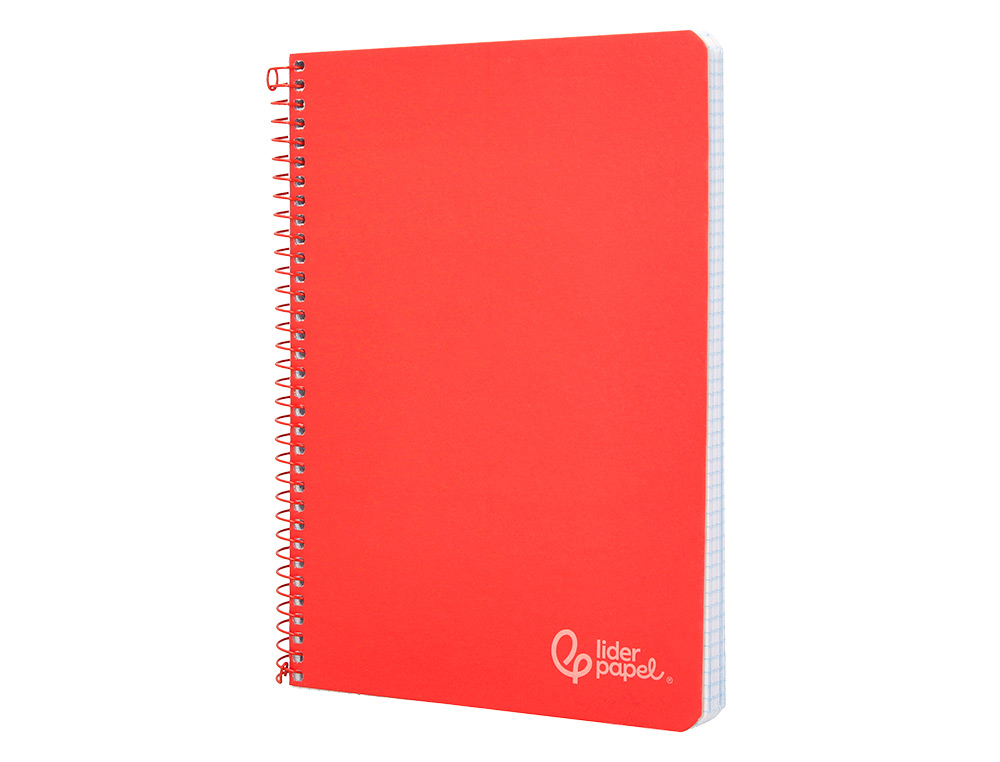 CUADERNO ESPIRAL LIDERPAPEL A4 WITTY TAPA DURA 80H 90GR PAUTA 3,5MM CON MARGEN COLOR ROJO