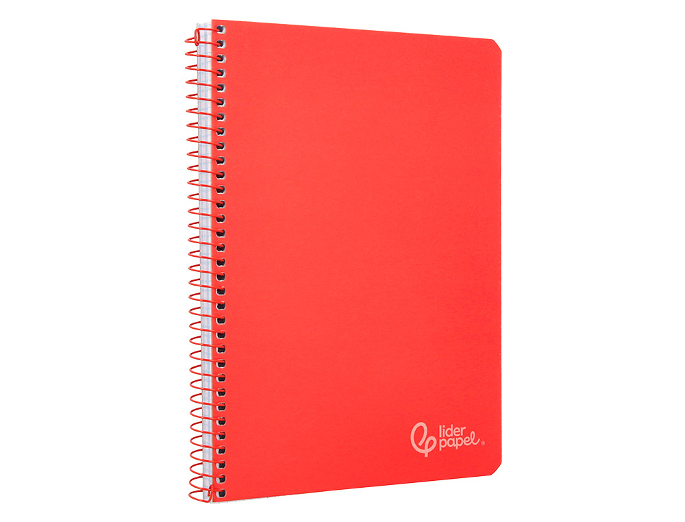CUADERNO ESPIRAL LIDERPAPEL A4 WITTY TAPA DURA 80H 90GR PAUTA 3,5MM CON MARGEN COLOR ROJO
