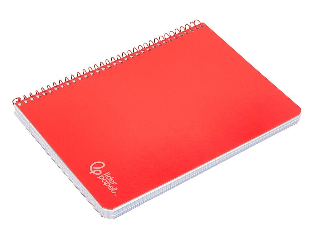 CUADERNO ESPIRAL LIDERPAPEL A4 WITTY TAPA DURA 80H 90GR PAUTA 3,5MM CON MARGEN COLOR ROJO