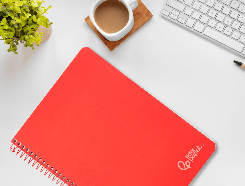 CUADERNO ESPIRAL LIDERPAPEL A4 WITTY TAPA DURA 80H 90GR PAUTA 3,5MM CON MARGEN COLOR ROJO