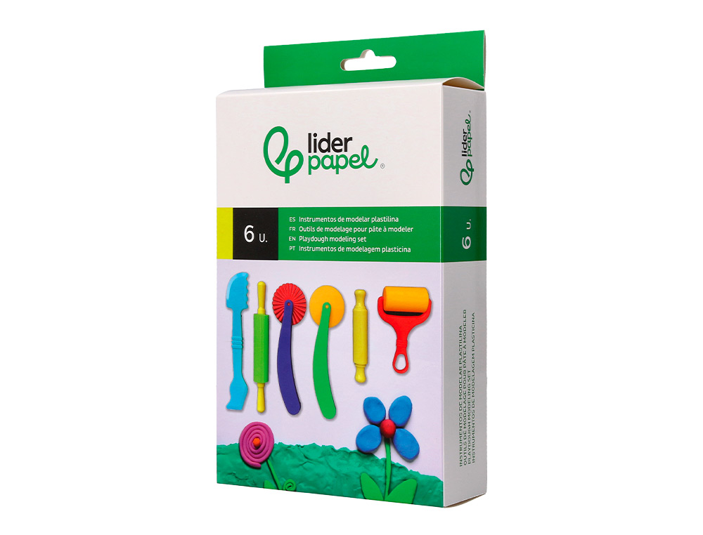 INSTRUMENTOS DE MODELAR LIDERPAPEL PARA PLASTILINA CAJA DE 6 PIEZAS SURTIDAS