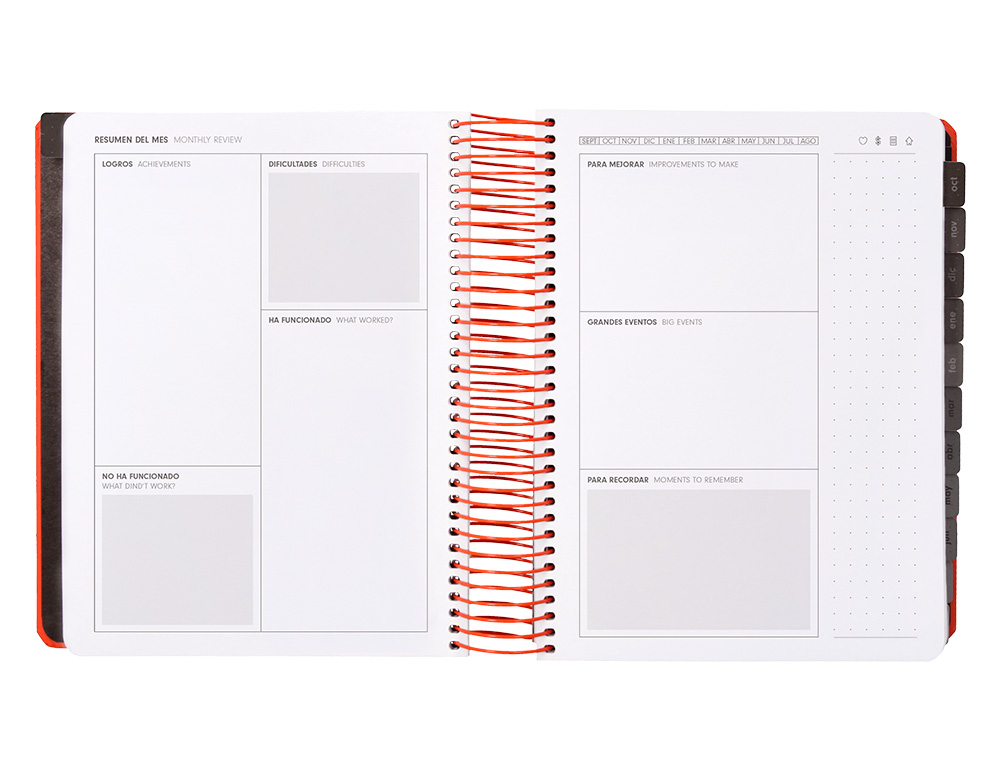 AGENDA ESCOLAR ANTARTIK 25-26 ESPIRAL NEON ROSA DIA PAGINA A5 BILINGE PAPEL FSC 80 GR