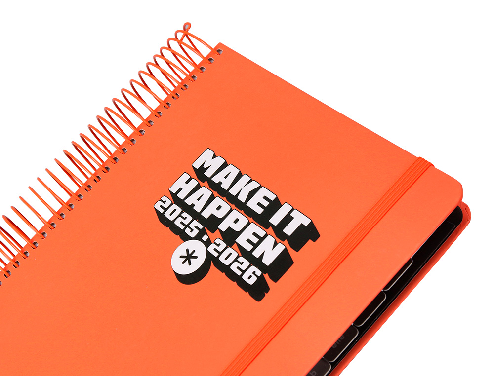 AGENDA ESCOLAR ANTARTIK 25-26 ESPIRAL NEON ROSA DIA PAGINA A5 BILINGE PAPEL FSC 80 GR