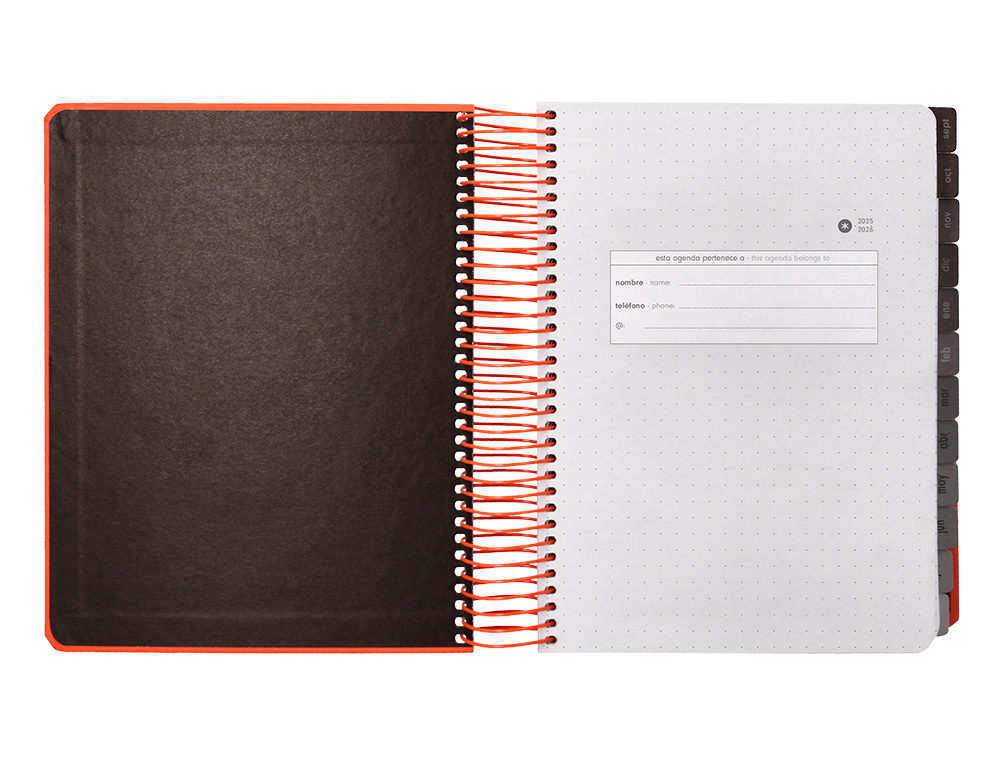 AGENDA ESCOLAR ANTARTIK 25-26 ESPIRAL NEON ROSA DIA PAGINA A5 BILINGE PAPEL FSC 80 GR