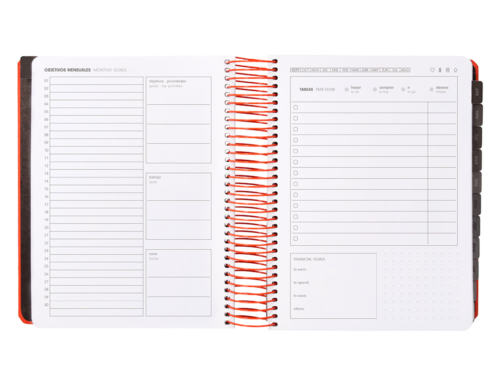 AGENDA ESCOLAR ANTARTIK 25-26 ESPIRAL NEON ROSA DIA PAGINA A5 BILINGE PAPEL FSC 80 GR