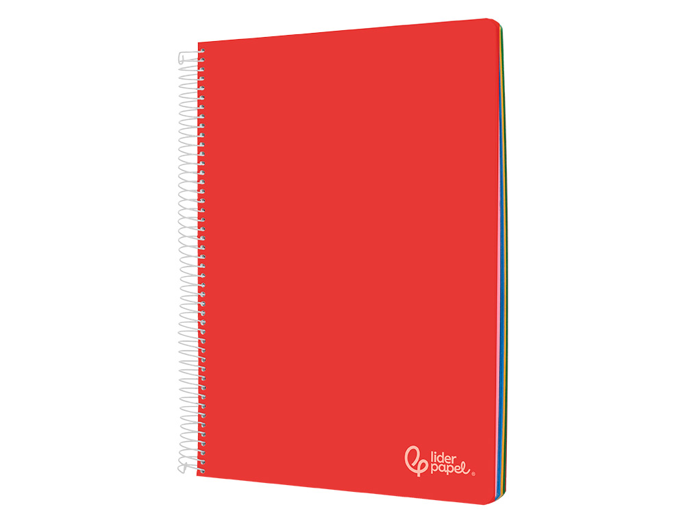 CUADERNO ESPIRAL LIDERPAPEL A4 MICRO WITTY TAPA DURA 120H 90GR CUADRO 5MM 5 BANDAS 4 TALADROS COLORES SURTIDOS