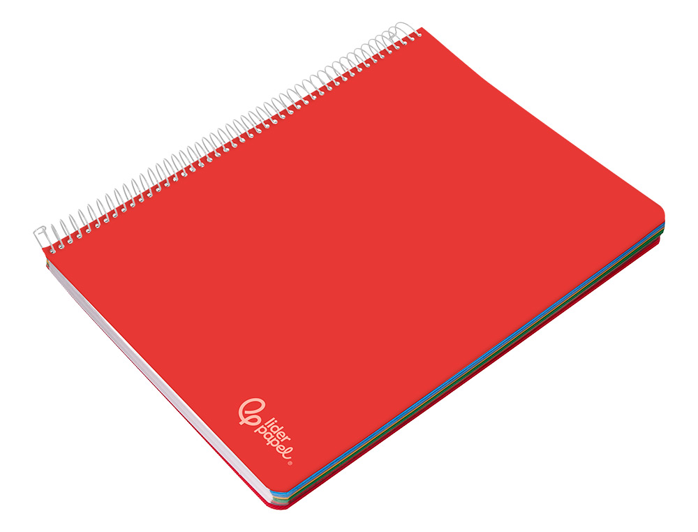 CUADERNO ESPIRAL LIDERPAPEL A4 MICRO WITTY TAPA DURA 120H 90GR CUADRO 5MM 5 BANDAS 4 TALADROS COLORES SURTIDOS
