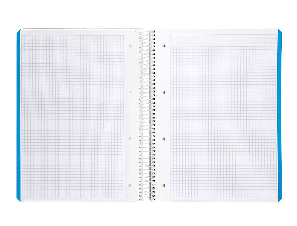CUADERNO ESPIRAL LIDERPAPEL A4 MICRO WITTY TAPA DURA 120H 90GR CUADRO 5MM 5 BANDAS 4 TALADROS COLORES SURTIDOS