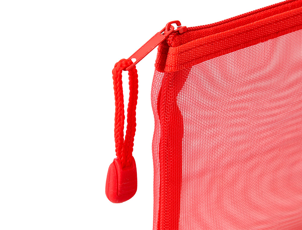 BOLSA ZIPPER BAG LIDERPAPEL POLIESTER TRANSPIRABLE MULTIUSOS DIN A5 ROJO