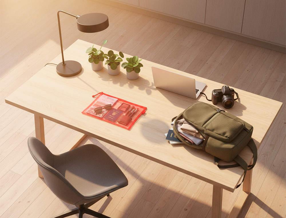 BOLSA ZIPPER BAG LIDERPAPEL POLIESTER TRANSPIRABLE MULTIUSOS DIN A5 ROJO