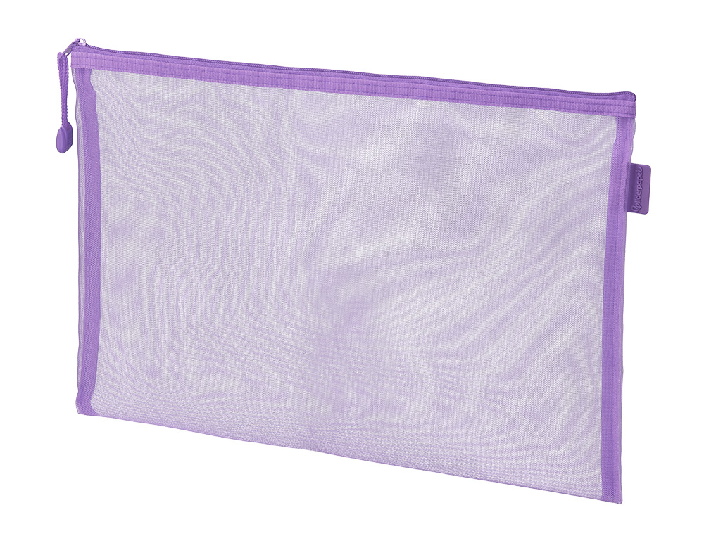 BOLSA ZIPPER BAG LIDERPAPEL POLIESTER TRANSPIRABLE MULTIUSOS DIN A4 MORADO PASTEL
